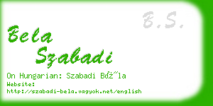 bela szabadi business card